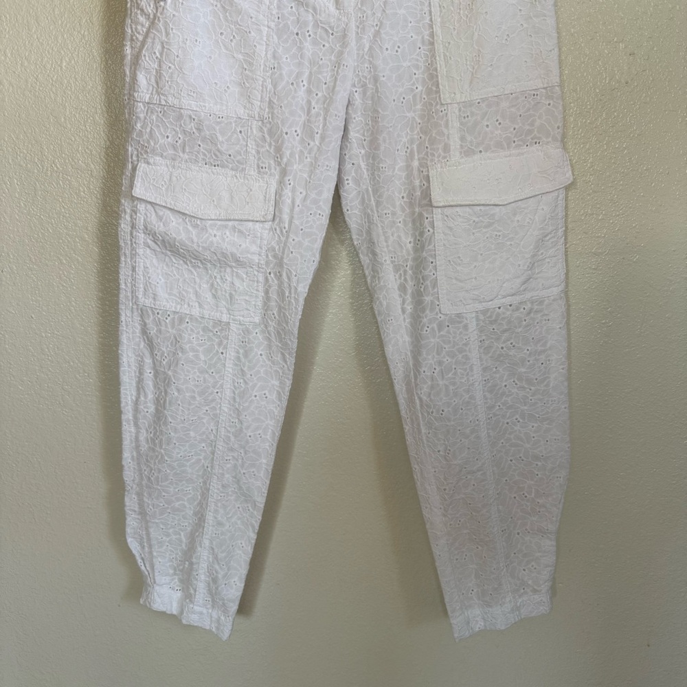 Derek Lam 10 Crosby Mila Utility Eyelet Cargo Pants in White Size 4 - Picture 4 of 12